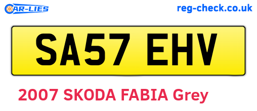 SA57EHV are the vehicle registration plates.