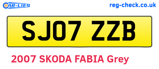 SJ07ZZB are the vehicle registration plates.