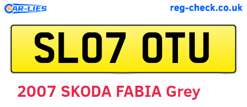 SL07OTU are the vehicle registration plates.