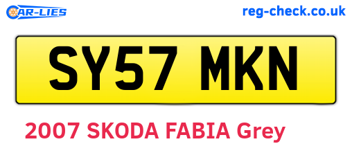 SY57MKN are the vehicle registration plates.