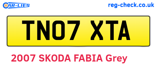 TN07XTA are the vehicle registration plates.