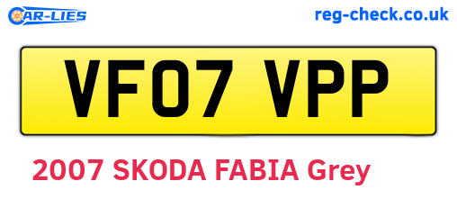 VF07VPP are the vehicle registration plates.
