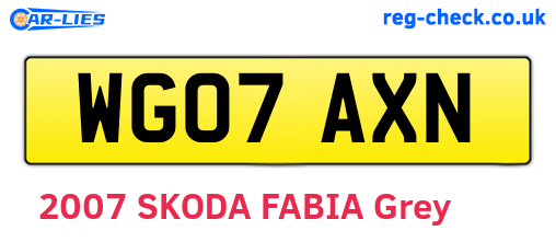 WG07AXN are the vehicle registration plates.