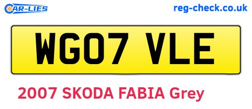 WG07VLE are the vehicle registration plates.