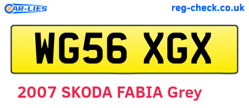 WG56XGX are the vehicle registration plates.