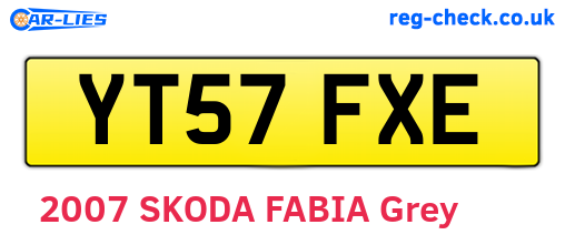 YT57FXE are the vehicle registration plates.
