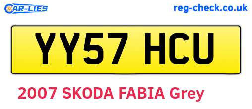 YY57HCU are the vehicle registration plates.
