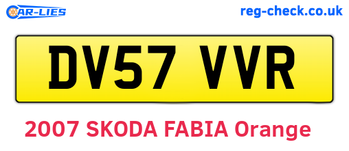 DV57VVR are the vehicle registration plates.