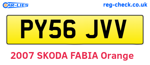 PY56JVV are the vehicle registration plates.