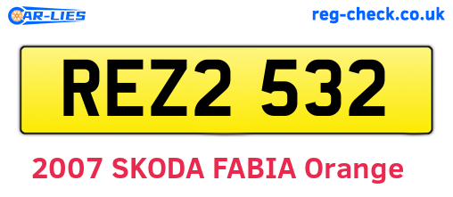 REZ2532 are the vehicle registration plates.