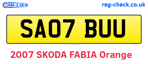 SA07BUU are the vehicle registration plates.