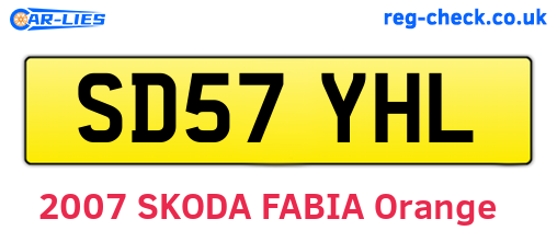 SD57YHL are the vehicle registration plates.
