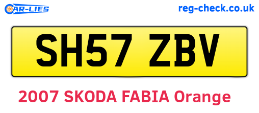SH57ZBV are the vehicle registration plates.