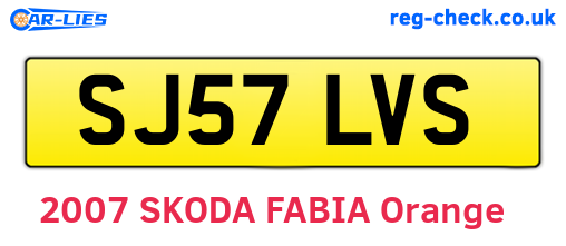 SJ57LVS are the vehicle registration plates.