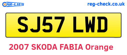 SJ57LWD are the vehicle registration plates.