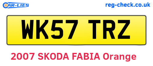 WK57TRZ are the vehicle registration plates.
