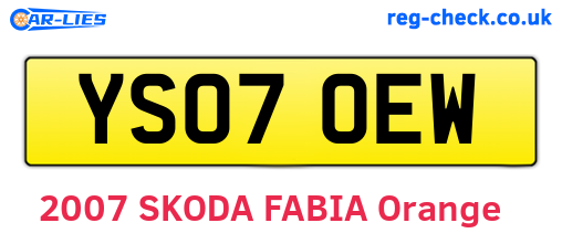 YS07OEW are the vehicle registration plates.