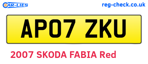 AP07ZKU are the vehicle registration plates.