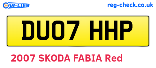 DU07HHP are the vehicle registration plates.