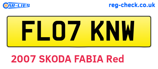 FL07KNW are the vehicle registration plates.
