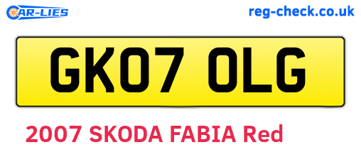 GK07OLG are the vehicle registration plates.