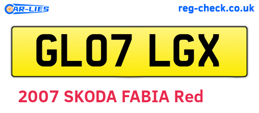 GL07LGX are the vehicle registration plates.