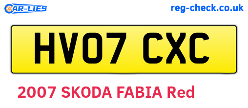 HV07CXC are the vehicle registration plates.