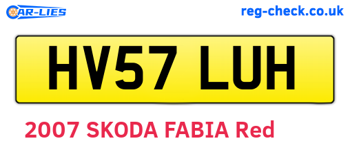 HV57LUH are the vehicle registration plates.