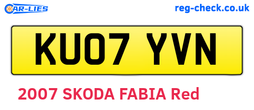 KU07YVN are the vehicle registration plates.