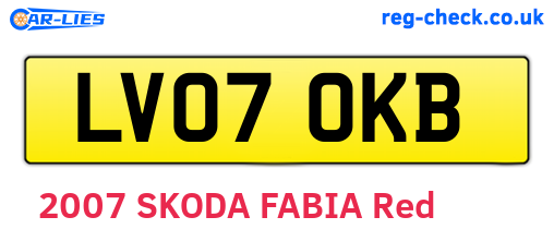 LV07OKB are the vehicle registration plates.
