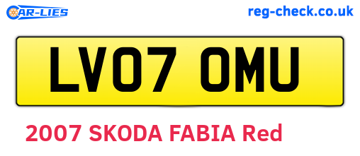LV07OMU are the vehicle registration plates.