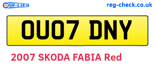 OU07DNY are the vehicle registration plates.