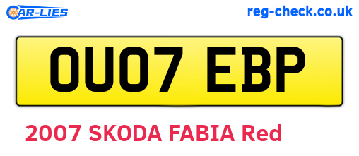 OU07EBP are the vehicle registration plates.