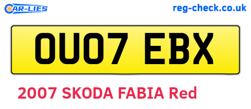 OU07EBX are the vehicle registration plates.