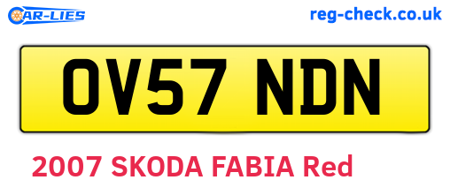 OV57NDN are the vehicle registration plates.