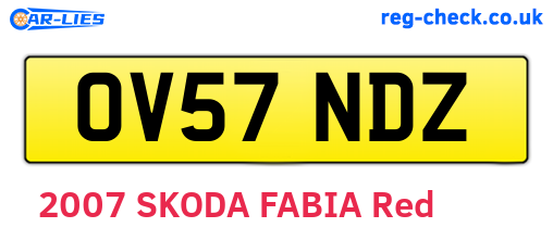 OV57NDZ are the vehicle registration plates.