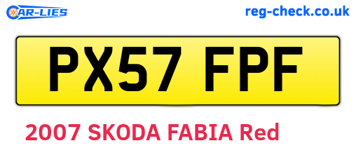 PX57FPF are the vehicle registration plates.