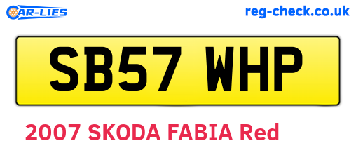SB57WHP are the vehicle registration plates.