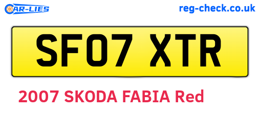 SF07XTR are the vehicle registration plates.