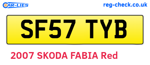 SF57TYB are the vehicle registration plates.