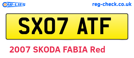 SX07ATF are the vehicle registration plates.