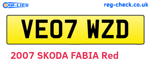 VE07WZD are the vehicle registration plates.