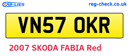 VN57OKR are the vehicle registration plates.