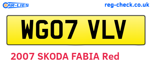 WG07VLV are the vehicle registration plates.