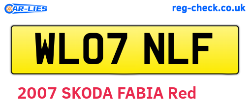 WL07NLF are the vehicle registration plates.