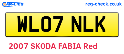 WL07NLK are the vehicle registration plates.