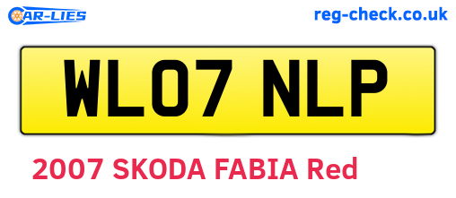 WL07NLP are the vehicle registration plates.