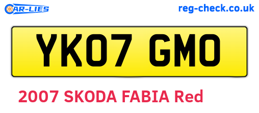 YK07GMO are the vehicle registration plates.