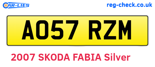 AO57RZM are the vehicle registration plates.