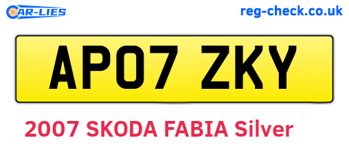 AP07ZKY are the vehicle registration plates.